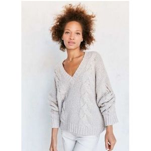 Cable Knit Vneck Sweater Xss 